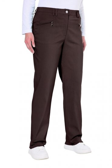Ulla Popken 854987 Pantalon stretch chaud à ceinture confort Brun acajou - Pantalons en tissu - Pantalons fluides femme grande taille
