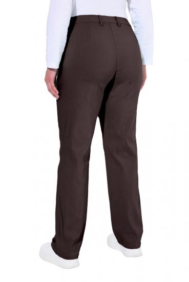 Ulla Popken 854987 Pantalon stretch chaud à ceinture confort Brun acajou - Pantalons en tissu - Pantalons fluides femme grande taille