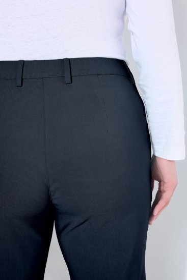 Ulla Popken 854987 Pantalon stretch chaud à ceinture confort Bleu marine - Pantalons en tissu - Pantalons fluides femme grande taille