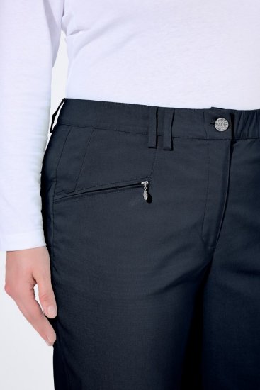 Ulla Popken 854987 Pantalon stretch chaud à ceinture confort Bleu marine - Pantalons en tissu - Pantalons fluides femme grande taille