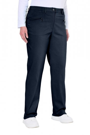 Ulla Popken 854987 Pantalon stretch chaud à ceinture confort Bleu marine - Pantalons en tissu - Pantalons fluides femme grande taille