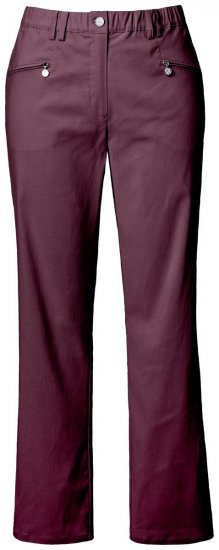 Ulla Popken 854987 Pantalon stretch chaud à ceinture confort Aubergine - Pantalons en tissu - Pantalons fluides femme grande taille