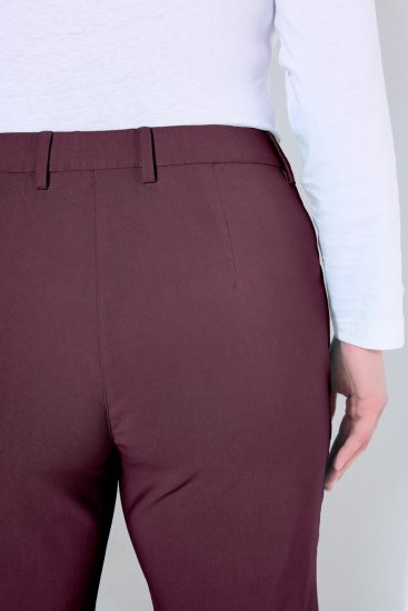 Ulla Popken 854987 Pantalon stretch chaud à ceinture confort Aubergine - Pantalons en tissu - Pantalons fluides femme grande taille