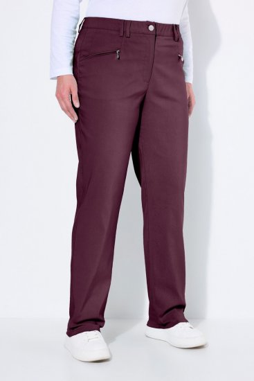 Ulla Popken 854987 Pantalon stretch chaud à ceinture confort Aubergine - Pantalons en tissu - Pantalons fluides femme grande taille