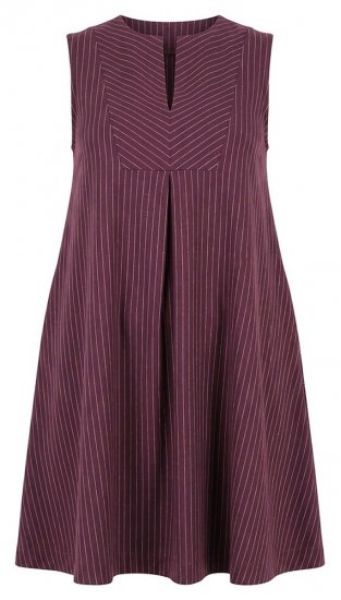 Ulla Popken 854988 Robe rayée Bordeaux - Robes midi - Robes midi grande taille