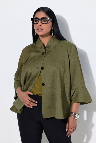 Ulla Popken 855125 Veste Kaki - Vestes - Vestes femme grande taille