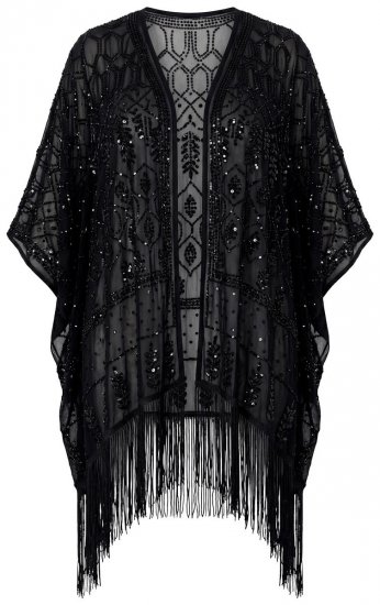 Ulla Popken 855134 Veste à sequins Noir - Vestes - Vestes femme grande taille