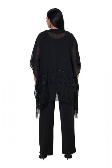 Ulla Popken 855134 Veste à sequins Noir - Vestes - Vestes femme grande taille