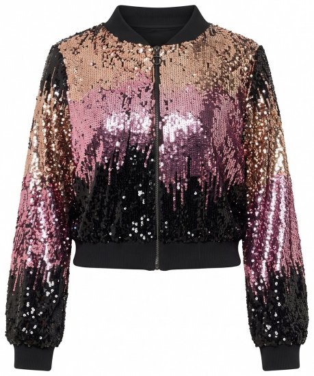 Ulla Popken 857747 Veste à sequins Noir - Vestes - Vestes femme grande taille