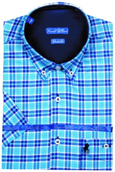 Forestal 901220E Check Shirt Blue - Chemises - Chemises Grandes Tailles Hommes