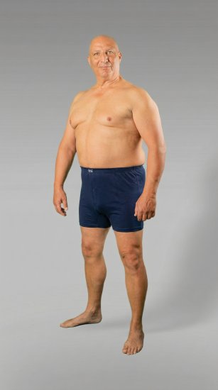 20 Nodi 935 Combed Cotton Jersey Boxer with Front Button Fly Navy - Boxers - Caleçons grande taille