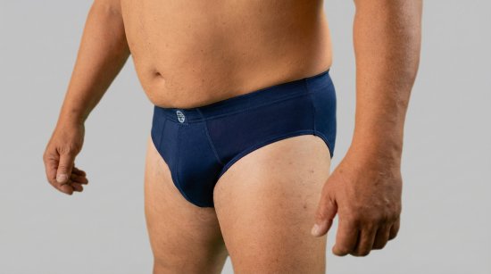 20 Nodi 974 Stretch Cotton Briefs with Internal Elastic Band and Low Rise Navy - Boxers - Caleçons grande taille