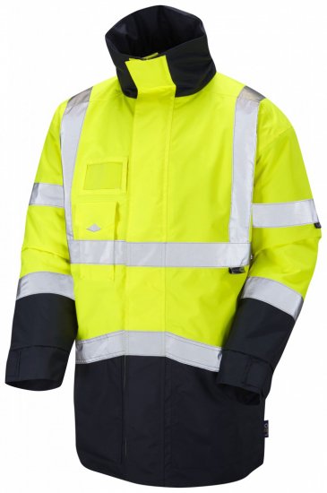 Leo Marwood Warm Quilted Superior Anorak Hi-Vis Yellow/Navy - Vêtements de travail - Vêtements de travail grandes tailles