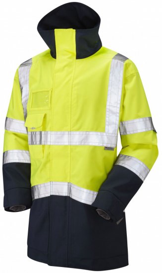 Leo Clovelly Breathable Executive Anorak Hi-Vis Yellow/Navy - Vêtements de travail - Vêtements de travail grandes tailles