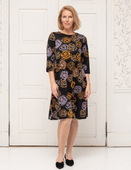 Scandinavian Caramel Flower Petals Dress Lavender and Orange - VÊTEMENTS FEMME 40-66 - 