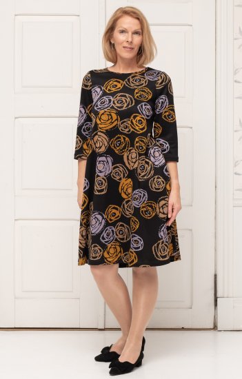 Scandinavian Caramel Flower Petals Dress Lavender and Orange - VÊTEMENTS FEMME 40-66 - 