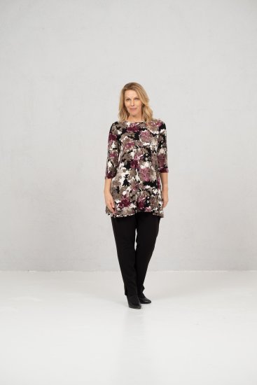 Scandinavian Caramel Flower Petals Tunic Brown - T-shirts imprimés pour femme - 