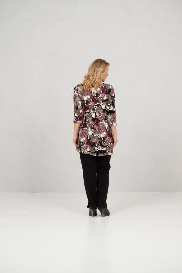 Scandinavian Caramel Flower Petals Tunic Brown - T-shirts imprimés pour femme - 