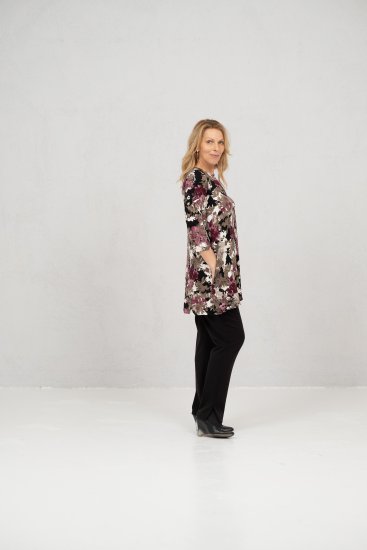Scandinavian Caramel Flower Petals Tunic Brown - T-shirts imprimés pour femme - 