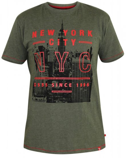 D555 Alex T-shirt Khaki - T-shirts - T-shirts Homme Grande Taille