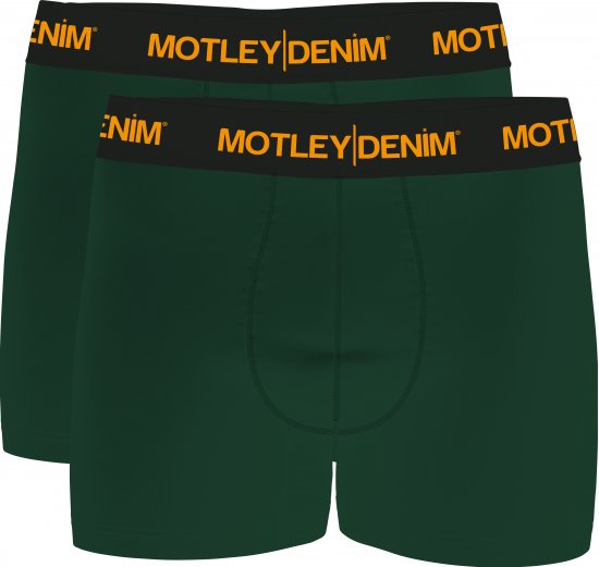 Motley Denim Amsterdam Boxershorts Racing Green 2-pack - Sous-vêtements & bain - Sous-vêtements Grande Taille