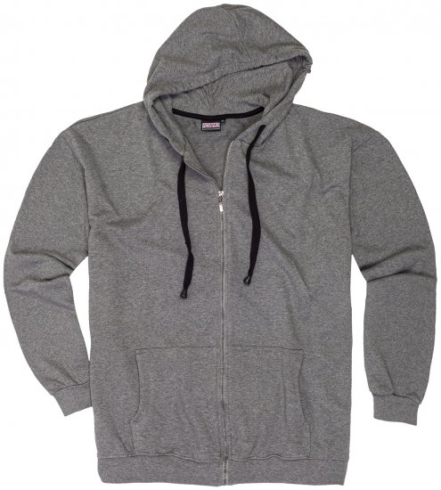 Adamo Athen Hoodie with Zipper Grey - Sweatshirts & hoodies - Sweatshirts/Hoodies grande taille homme