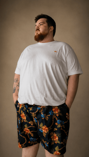 D555 Dawson AO Short de Bain avec Imprimé Hawaïen Bleu Marine - Sous-vêtements & bain - Sous-vêtements Grande Taille