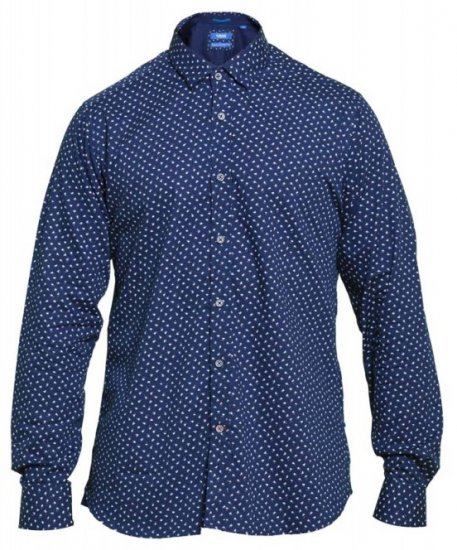 D555 Bainton Long Sleeve Shirt Navy - Chemises - Chemises Grandes Tailles Hommes