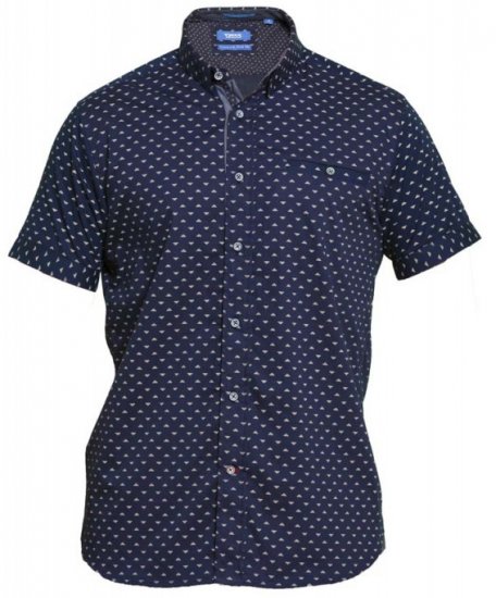 D555 Barrington Short Sleeve Shirt Navy - Chemises - Chemises Grandes Tailles Hommes