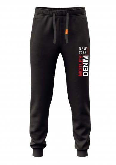 Motley Denim Belfast Sweatpants Black - Pantalons/shorts de survêtement - Survêtement/jogging grandes tailles