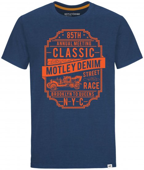 Motley Denim Blackpool T-shirt Dark Indigo - T-shirts - T-shirts Homme Grande Taille