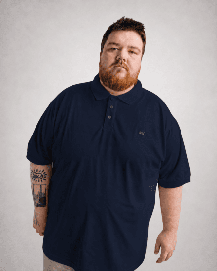 Motley Denim Bratislava Polo Navy - Polos - Polos homme grande taille