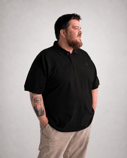 Motley Denim Bratislava Polo Black - Polos - Polos homme grande taille