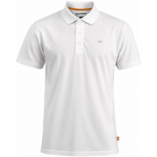 Motley Denim Bratislava Polo White - Polos - Polos homme grande taille