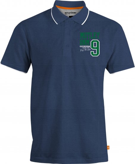 Motley Denim Brighton Polo Dark Indigo - Polos - Polos homme grande taille