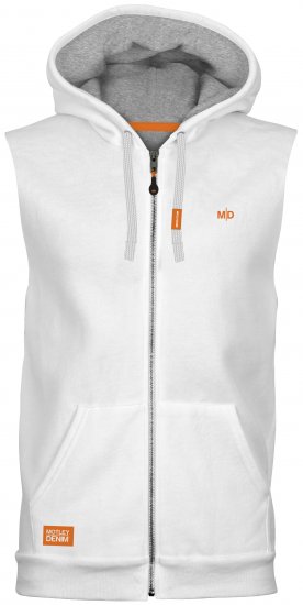 Motley Denim Brussels Sleeveless Hoodie White - Sweatshirts & hoodies - Sweatshirts/Hoodies grande taille homme
