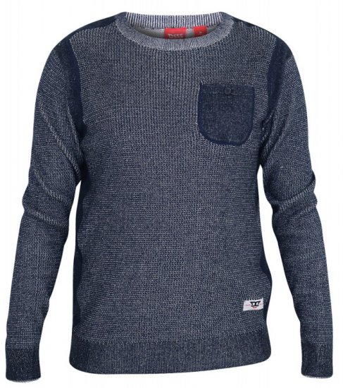 D555 Bryson Crewneck Sweater with Pocket Navy - Sweatshirts & hoodies - Sweatshirts/Hoodies grande taille homme