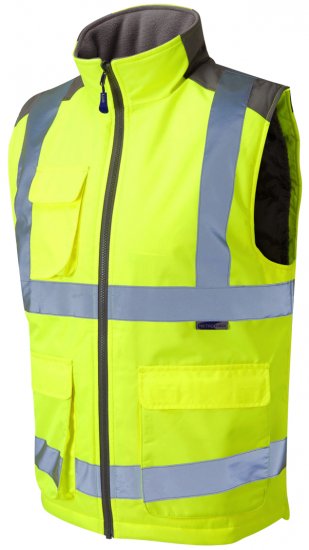 Leo Torrington Bodywarmer Yellow - Vêtements de travail - Vêtements de travail grandes tailles