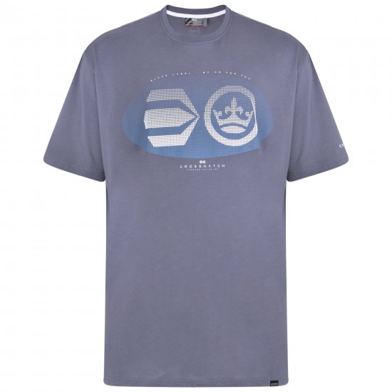 Crosshatch Eliptical T-shirt Grey - T-shirts - T-shirts Homme Grande Taille