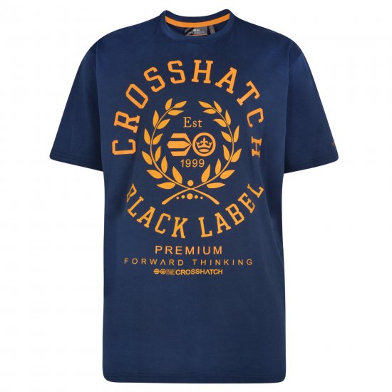 Crosshatch Laygos T-shirt Navy - T-shirts - T-shirts Homme Grande Taille