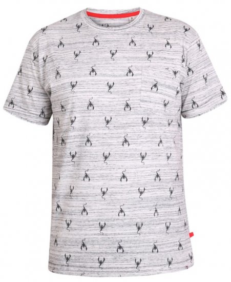 D555 Dario T-shirt Grey - T-shirts - T-shirts Homme Grande Taille