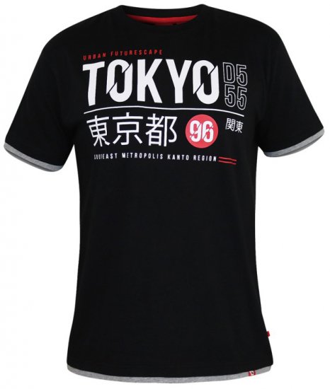 D555 Darnell T-shirt Black - T-shirts - T-shirts Homme Grande Taille