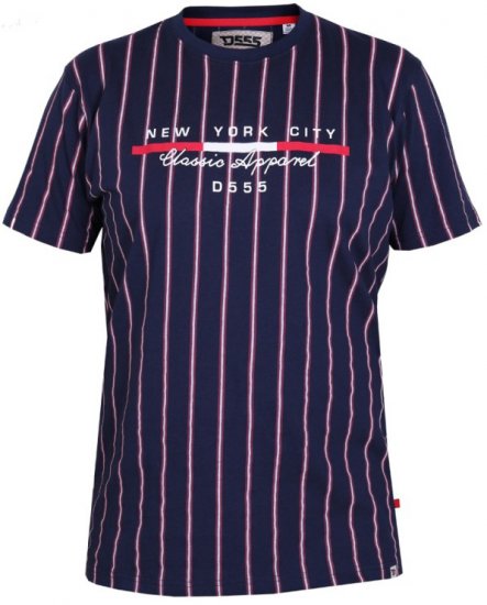 D555 Davis T-shirt Navy - T-shirts - T-shirts Homme Grande Taille