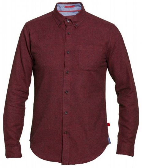 D555 Dawson Textured Shirt Dark Red - Chemises - Chemises Grandes Tailles Hommes