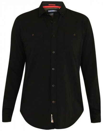 D555 Donnie Long Sleeve Jersey Shirt Black - Chemises - Chemises Grandes Tailles Hommes