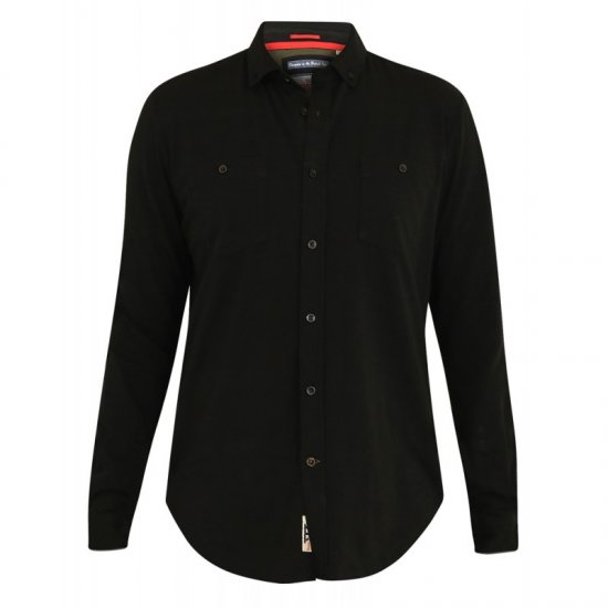 D555 Donnie Long Sleeve Jersey Shirt Black - Chemises - Chemises Grandes Tailles Hommes