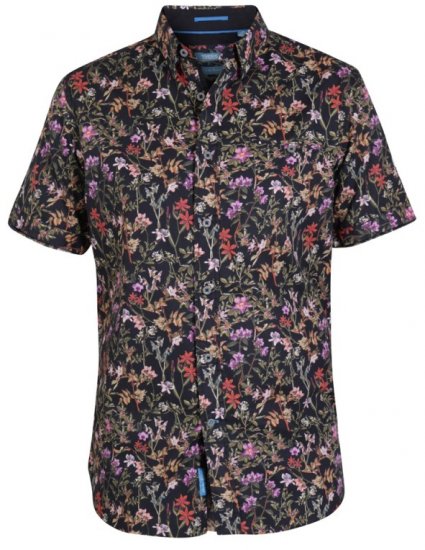 D555 Emmet Floral Shirt Black - Chemises - Chemises Grandes Tailles Hommes