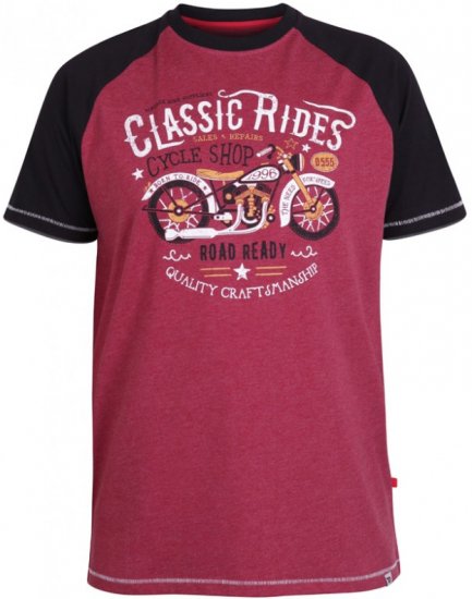 D555 Evans T-shirt Burgundy - T-shirts - T-shirts Homme Grande Taille