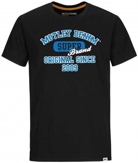 Motley Denim Exeter T-shirt Blue on Black - T-shirts - T-shirts Homme Grande Taille