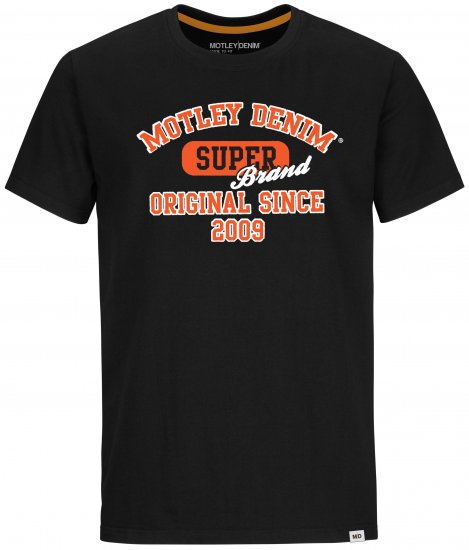 Motley Denim Exeter T-shirt Orange on Black - T-shirts - T-shirts Homme Grande Taille